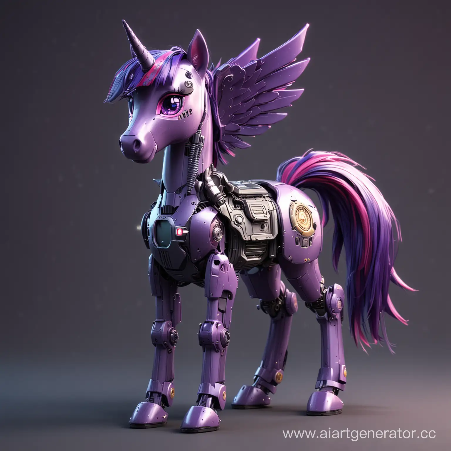 Cyberpunk-Twilight-Sparkle-Futuristic-Robot-Pony-Art