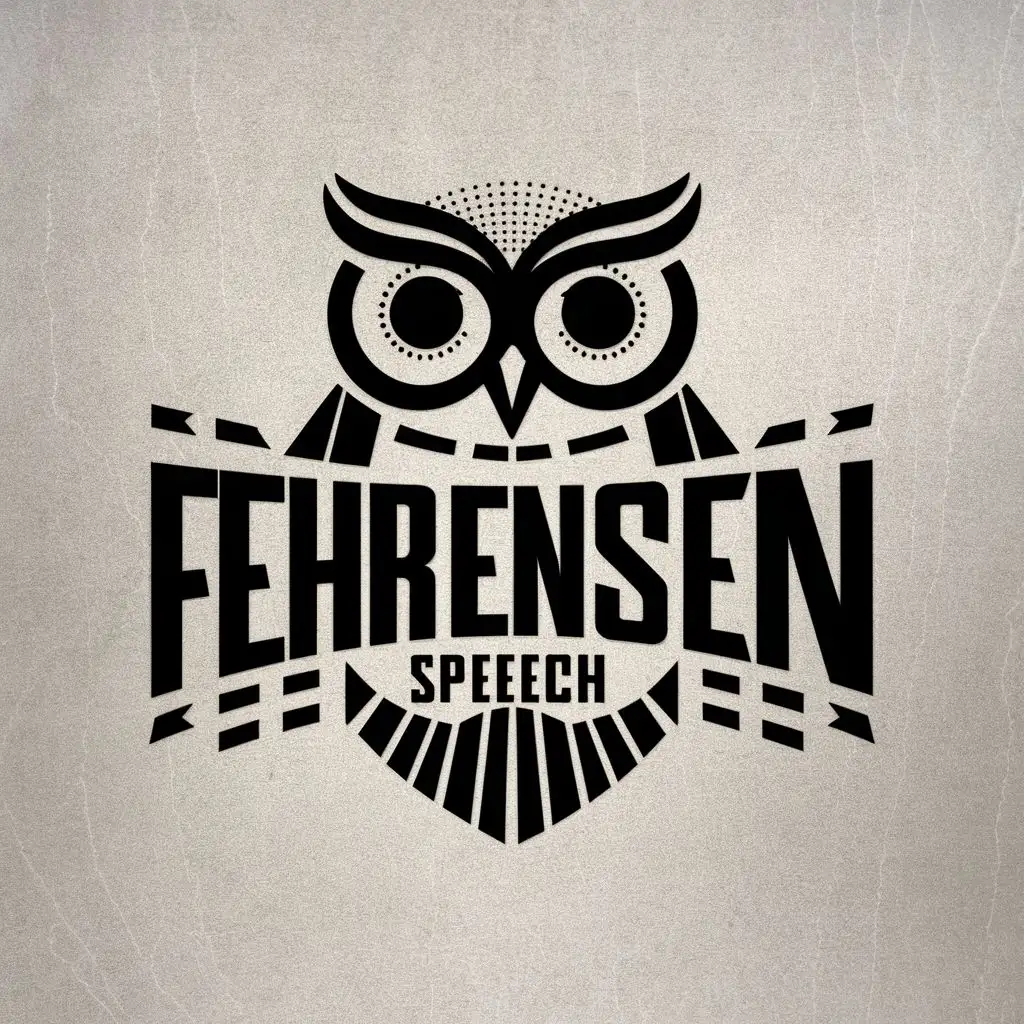 LOGO-Design-For-Fehrensen-Speech-Professional-Owl-Emblem-with-Typography-for-Medical-Dental-Industry
