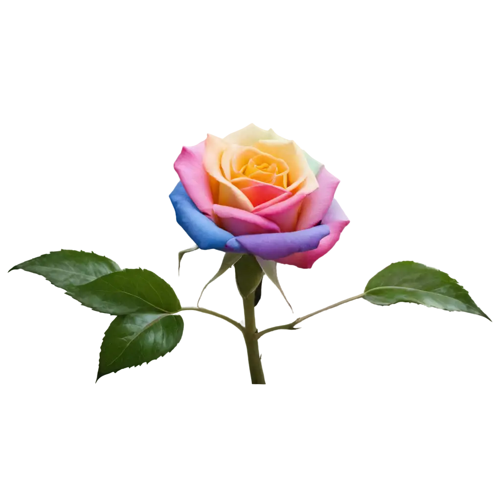 Vibrant-PNG-Image-Captivating-Rainbow-Rose-Blossom