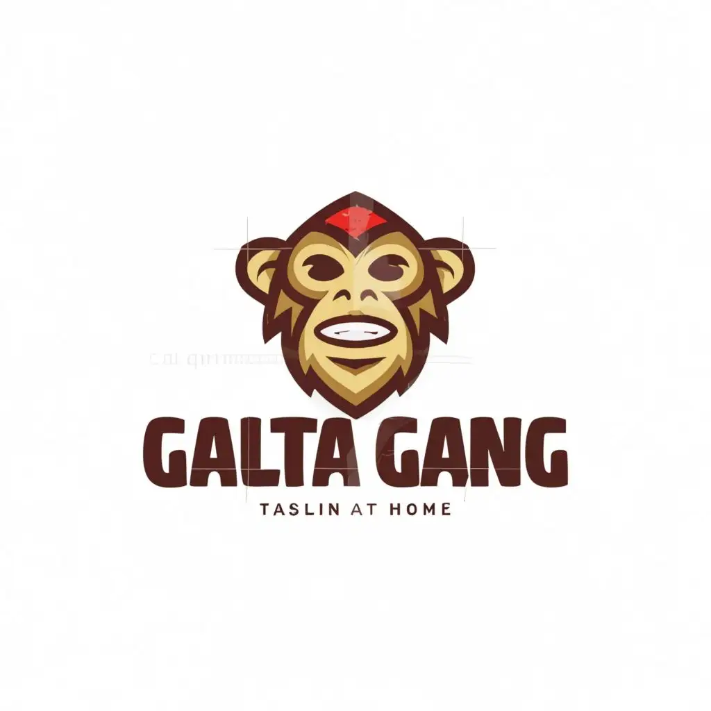 LOGO-Design-For-Galta-Gang-Playful-Monkey-Emblem-for-Home-and-Family-Industry