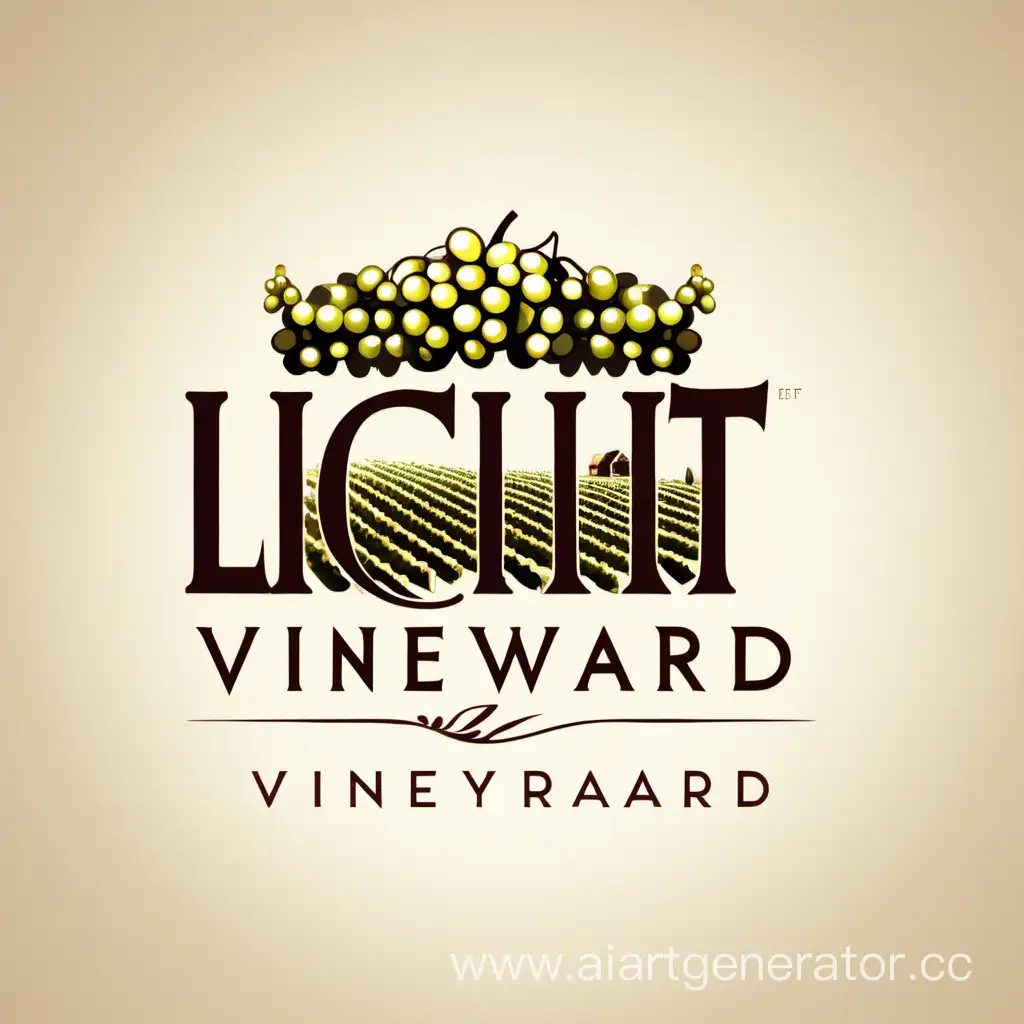 логотип для бренда вина легкий виноградник