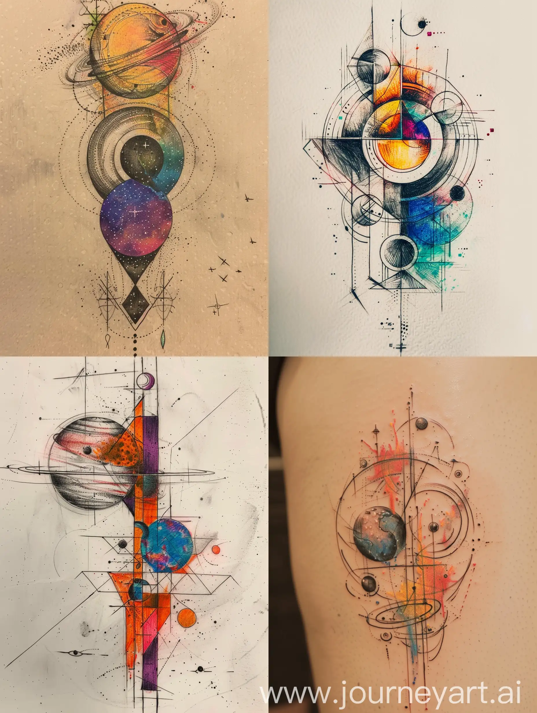 Color-Space-Tattoo-Sketch-Vibrant-Galactic-Exploration