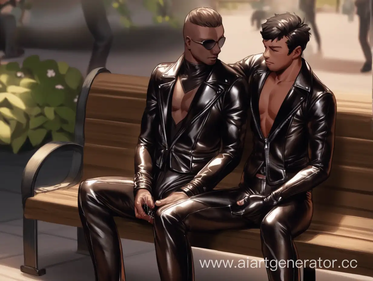 Intimate-Encounter-Two-Men-Sharing-a-Moment-on-a-Park-Bench