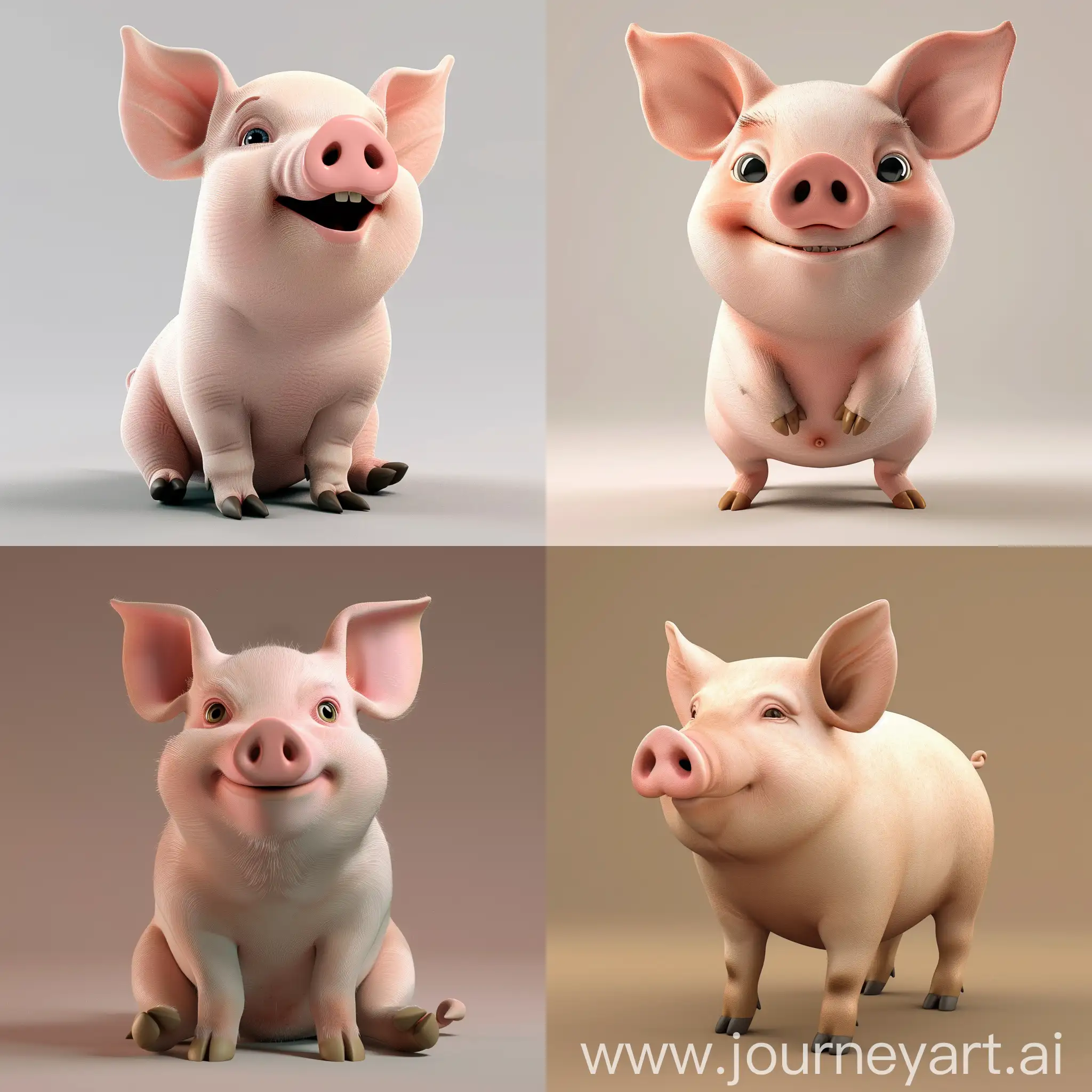 cute pig clipart illustration in 3d
