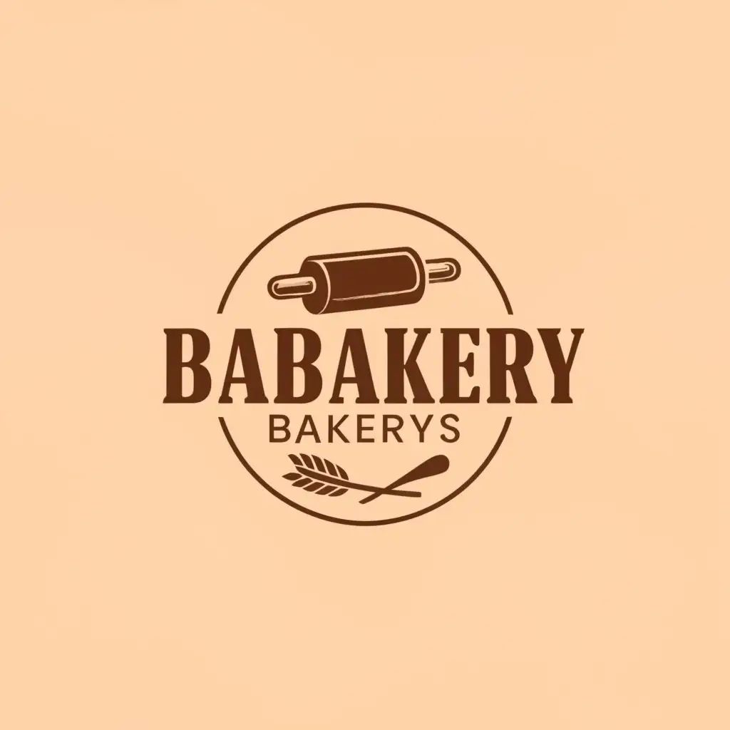 a logo design, with the text ''BABA BAKERY, main symbol: Rolling pin, Minimalistic, white background"