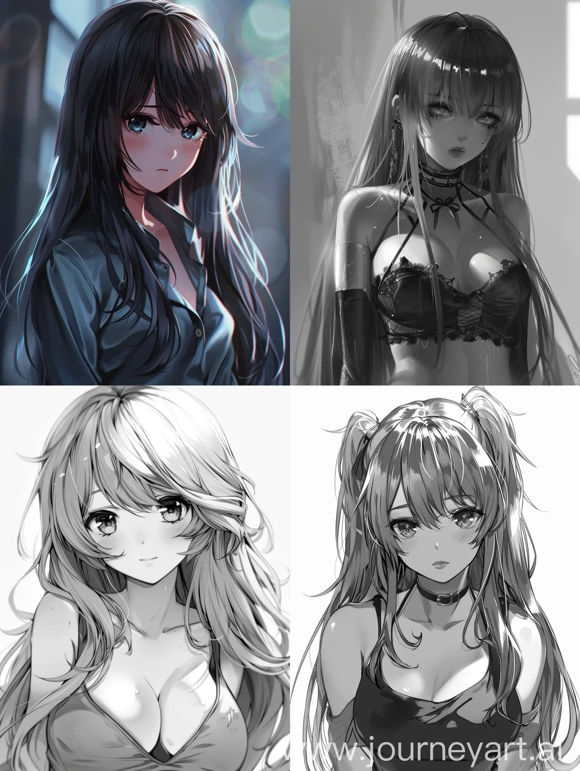 Hyper realistic Anime girl with long hair