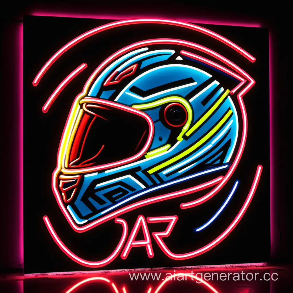 Vibrant-Neon-Racer-Helmet-Art