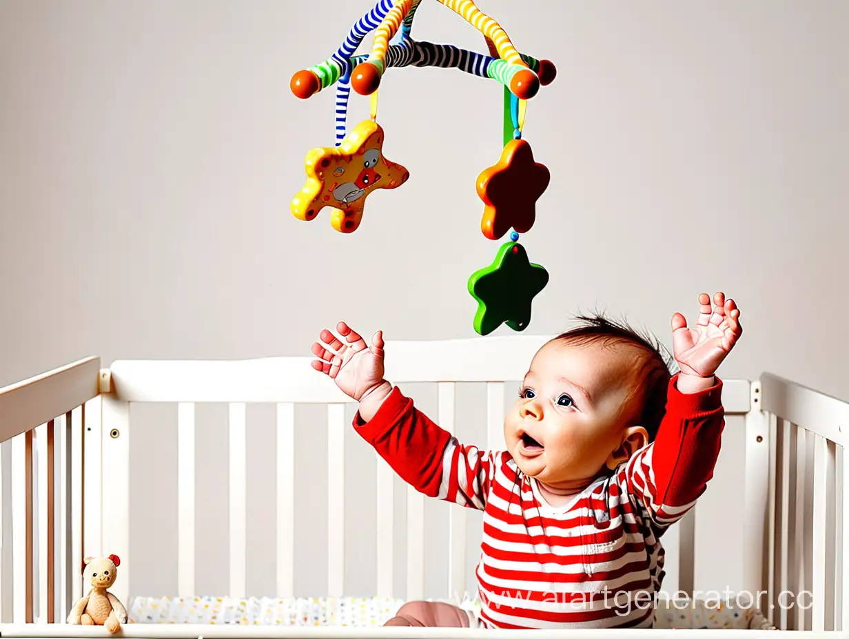 Curious-Baby-Reaches-for-Hanging-Toy-in-Crib