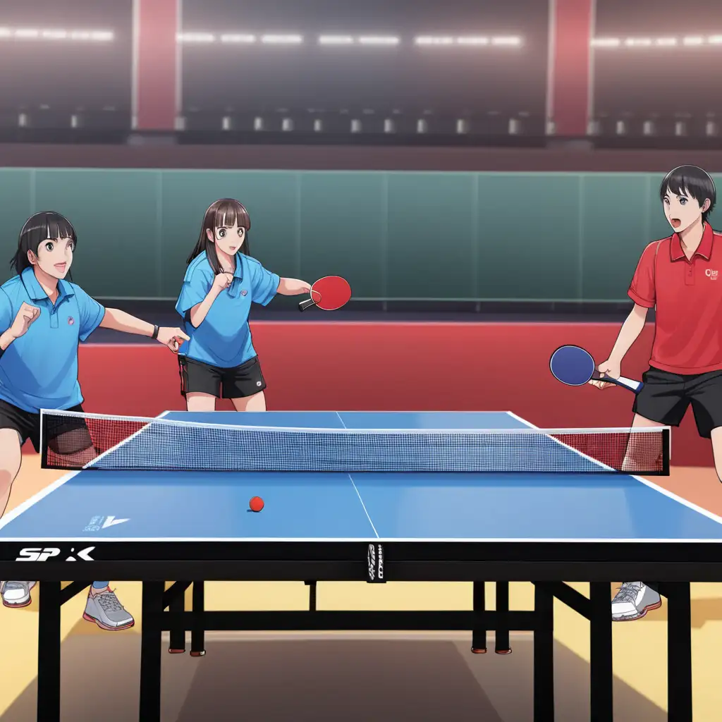 Dynamic Table Tennis Match Intense Gameplay and Skilled Players