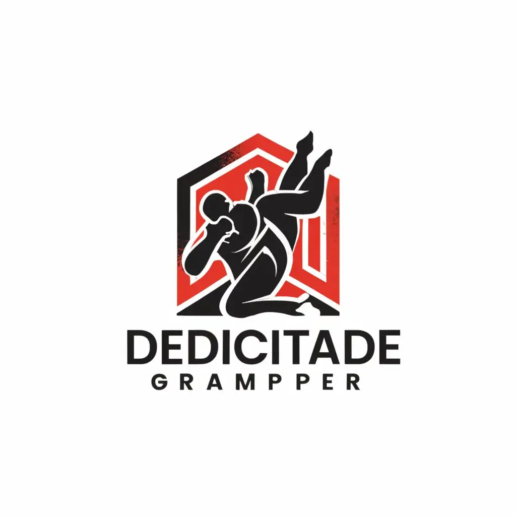a logo design,with the text "Dedicated Grappler", main symbol:focused on revolutionizing how people train and progress in submission grappling.,Moderate,clear background
