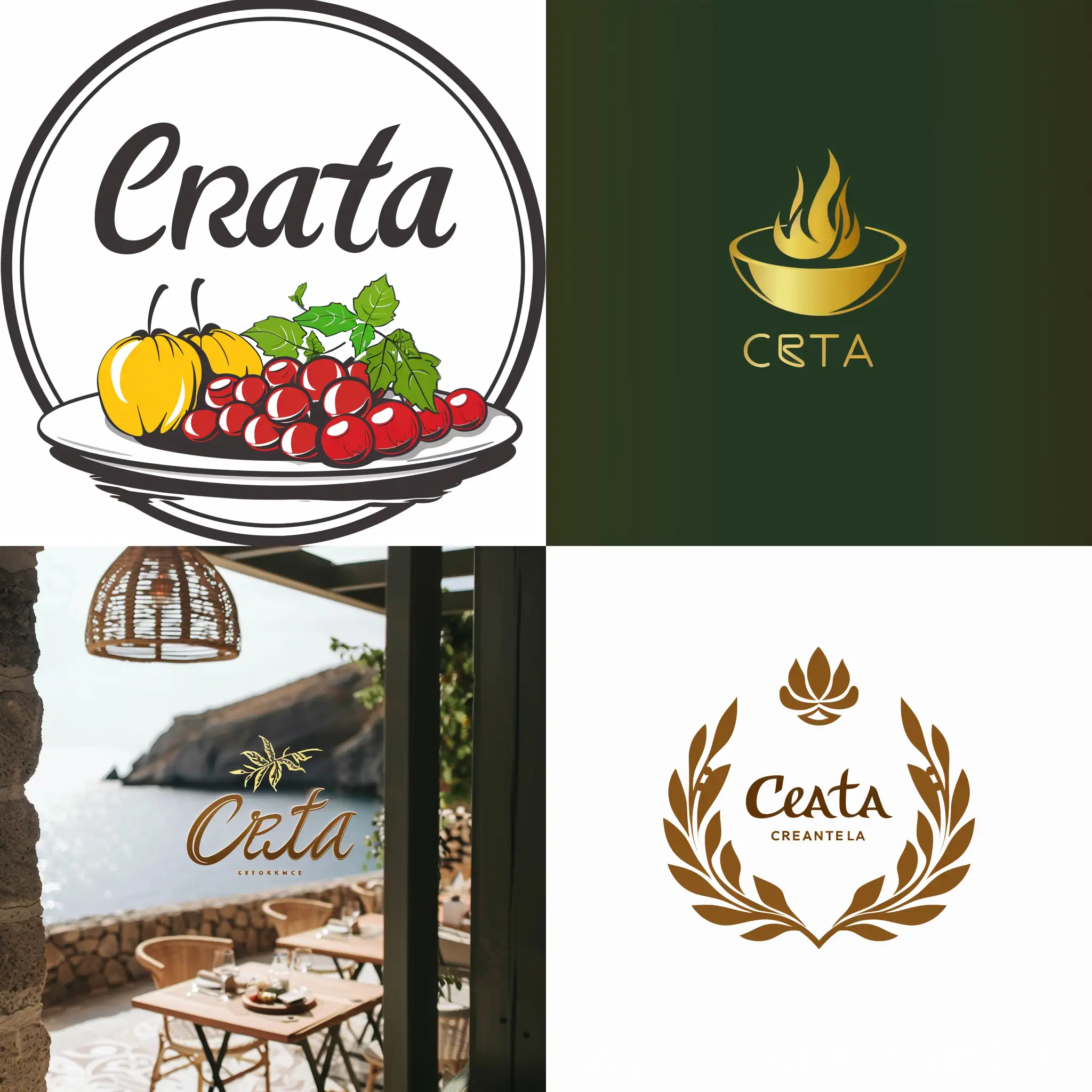 elabora un logo para una empresa de catering que se llama Creta
