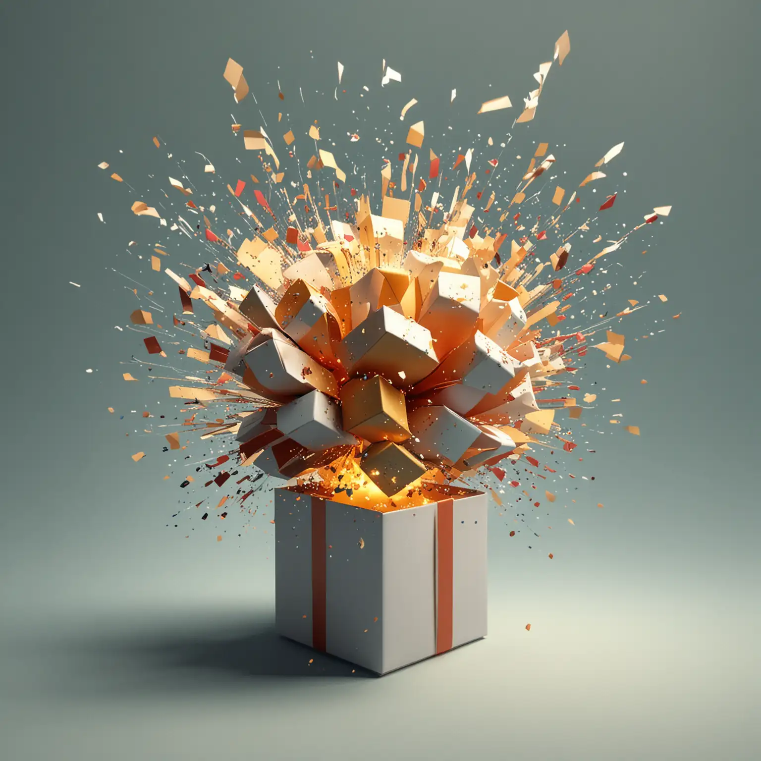 gift box exploding open