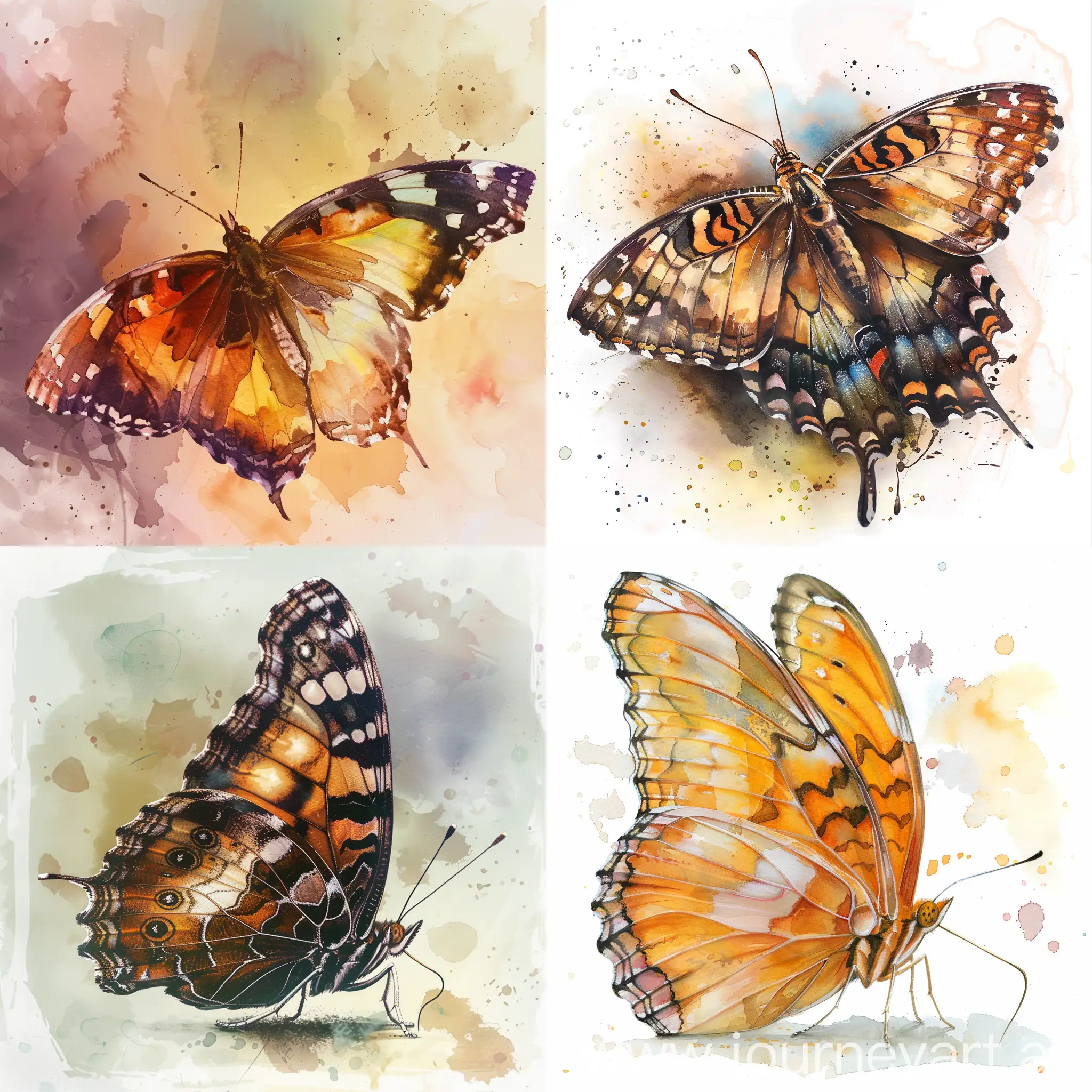 Close-up butterfly, in high quality watercolor style
