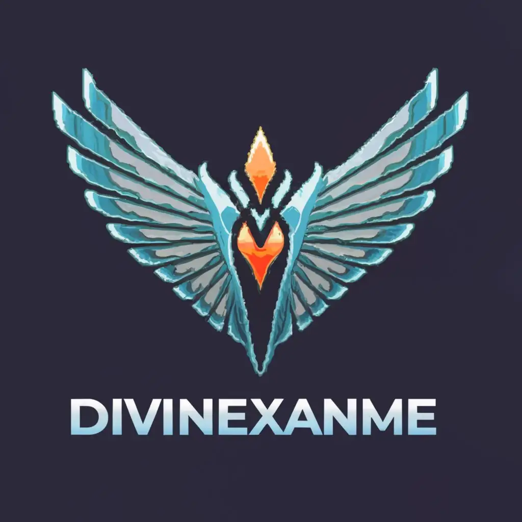 a logo design,with the text "DivineXAnime", main symbol:Angle wings god character theme,Moderate,clear background
