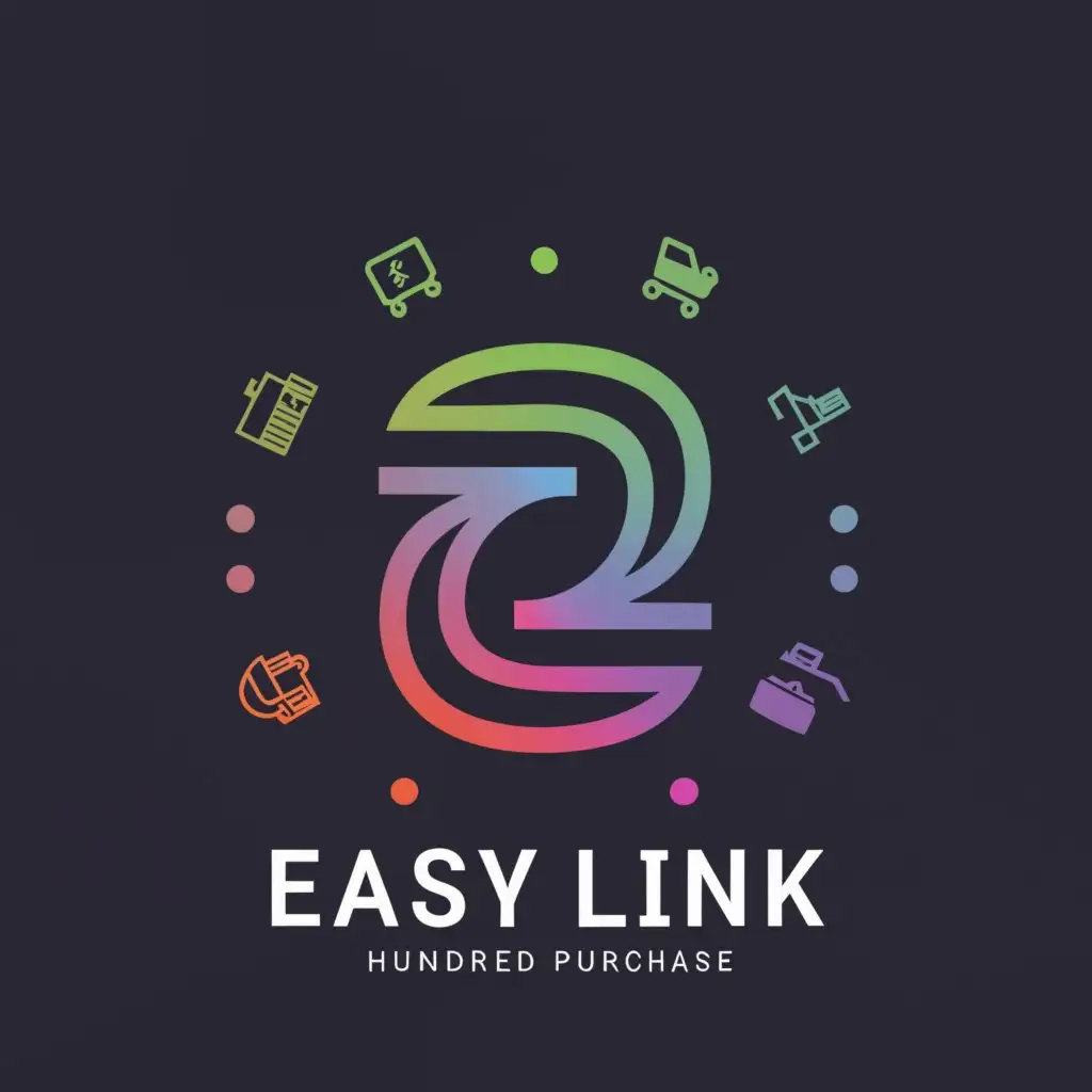 a logo design,with the text "Easy Link Hundred Purchase", main symbol:Department stores, Internet, sales,Minimalistic,be used in Retail industry,clear background