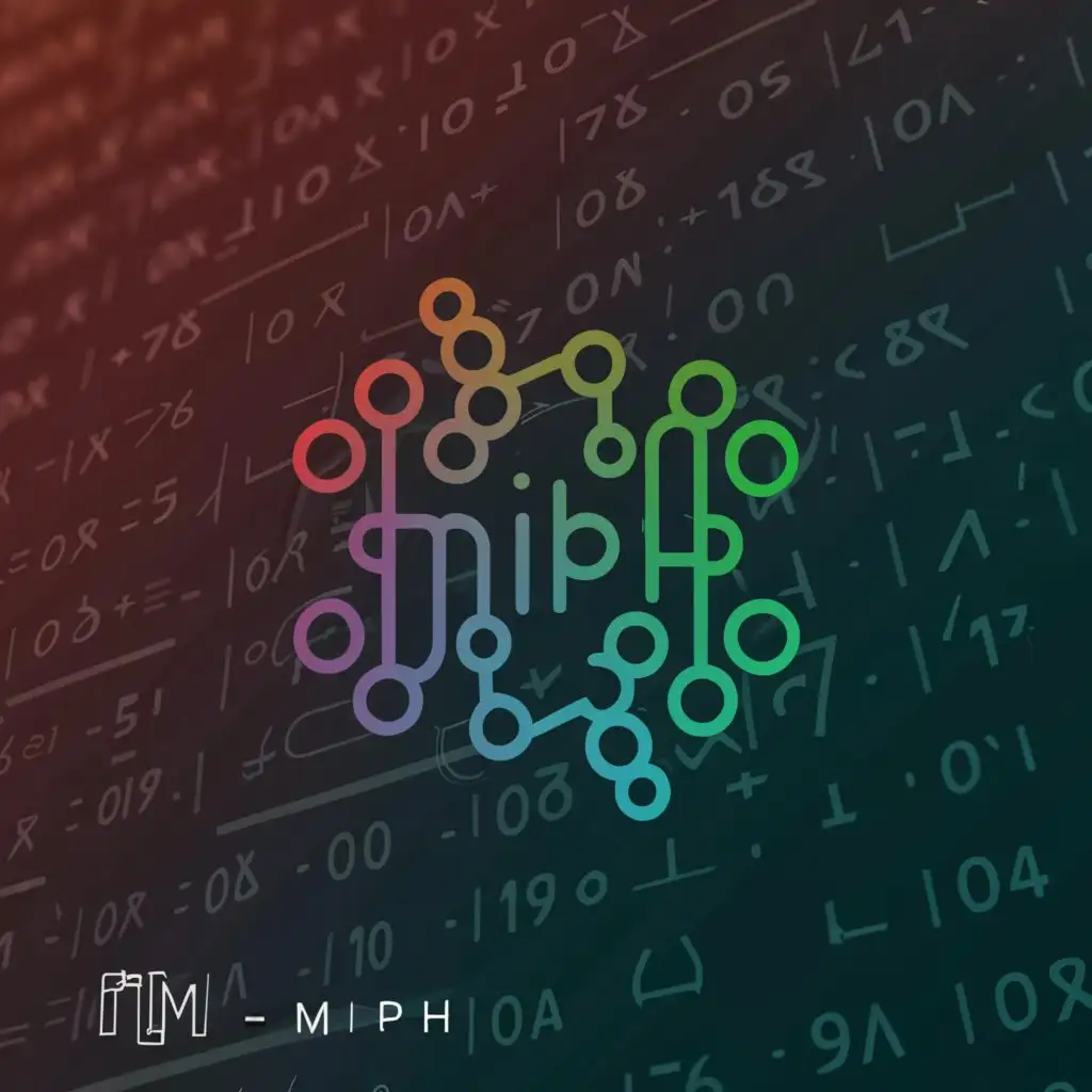 a logo design,with the text "MIPh", main symbol:Mathematics. Physics. Informatics.,Сложный,be used in Образование industry,clear background