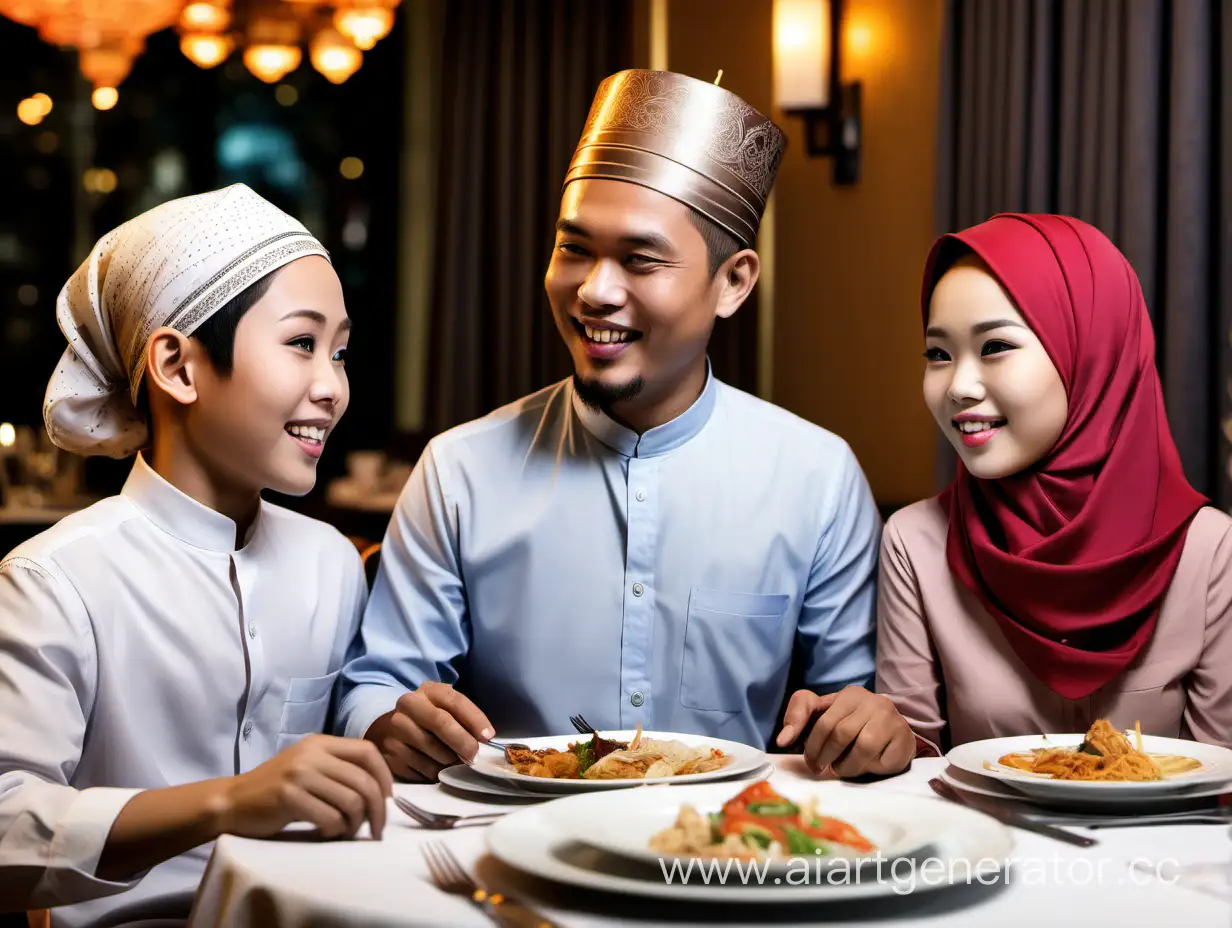 Multicultural-Harmony-Joyful-Islamic-Family-Dinner-in-a-Luxurious-Setting