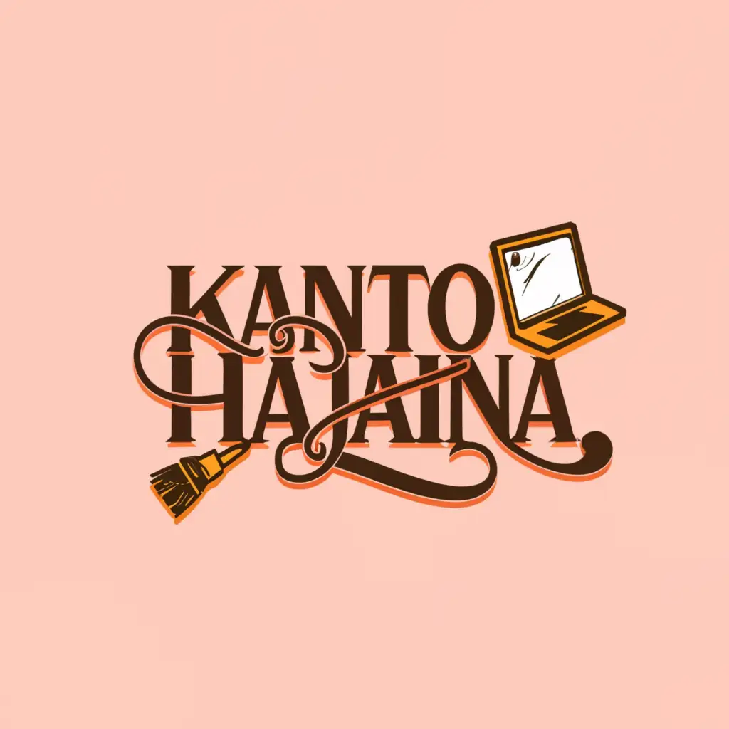 a logo design,with the text 'kanto & hajaina', main symbol:beauty/computer/Lipstick pink/brown/mustard yellow,complex,clear background