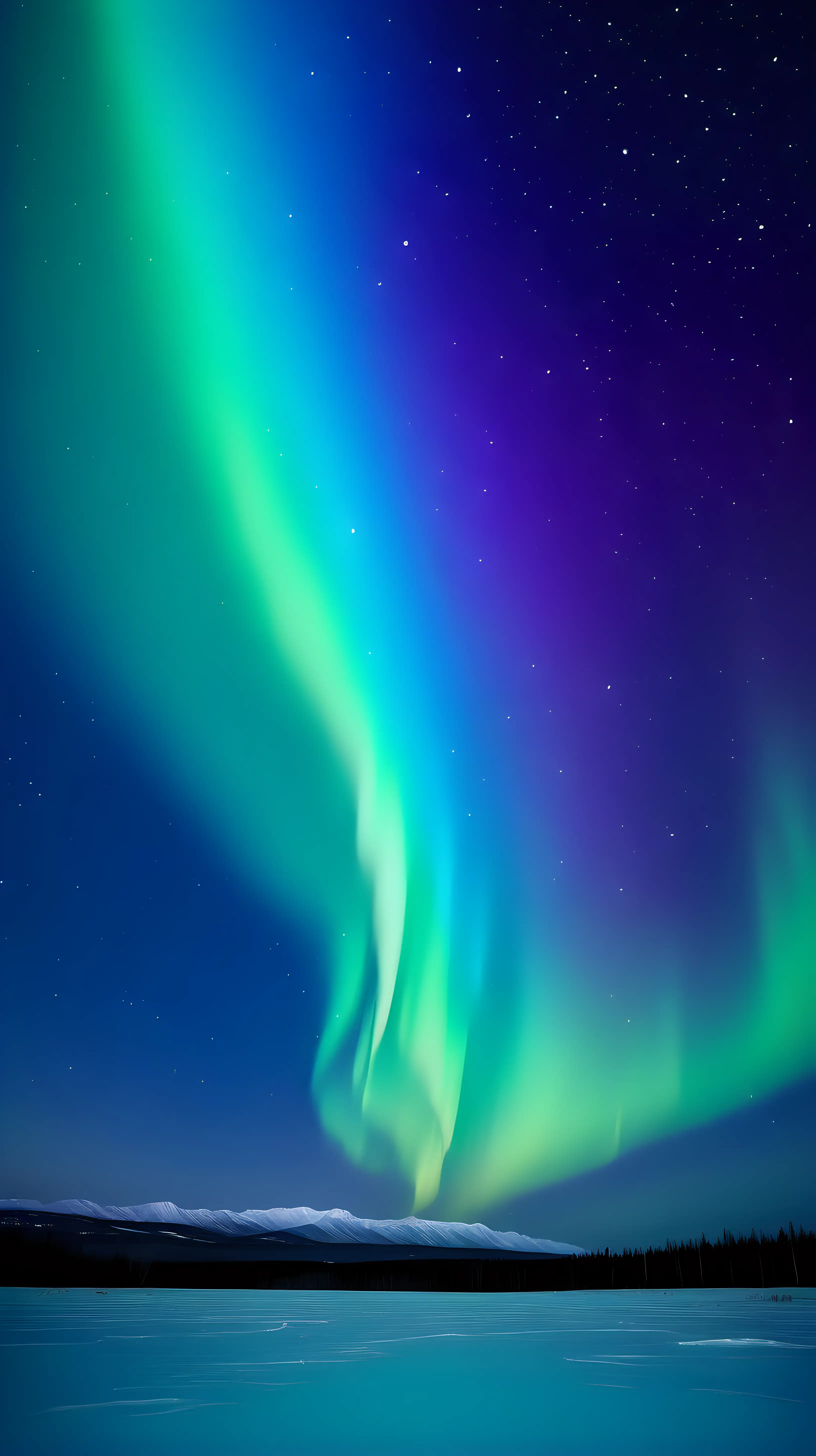 Enchanting Aurora Skies with Vibrant Moon and Celestial Colors