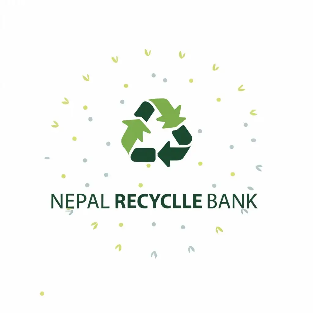 a logo design,with the text "Nepal Recycle Bank", main symbol:Recycle,Moderate,clear background