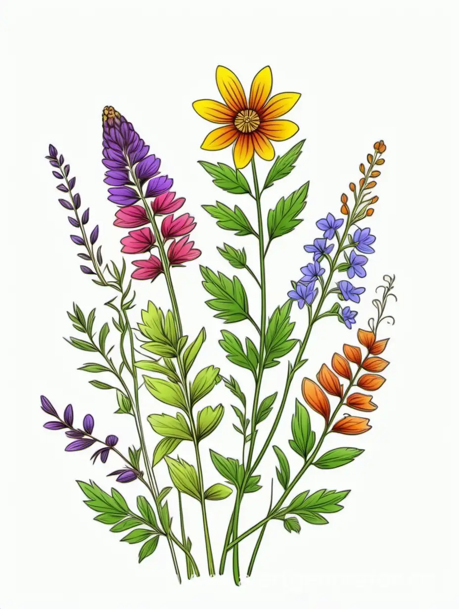 Vibrant-Wildflower-Cluster-Stunning-4K-Botanical-Lines-Art