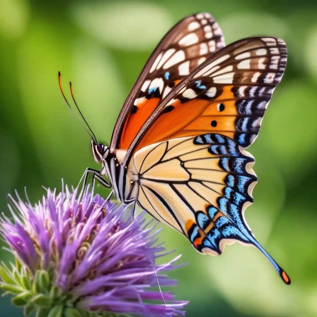 Vibrant Butterfly in Lush Garden