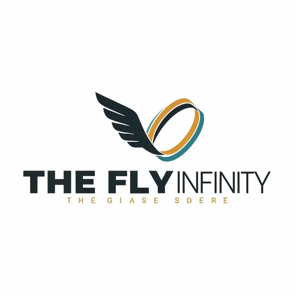 logo, flight, with the text "theflyinfinity", typography