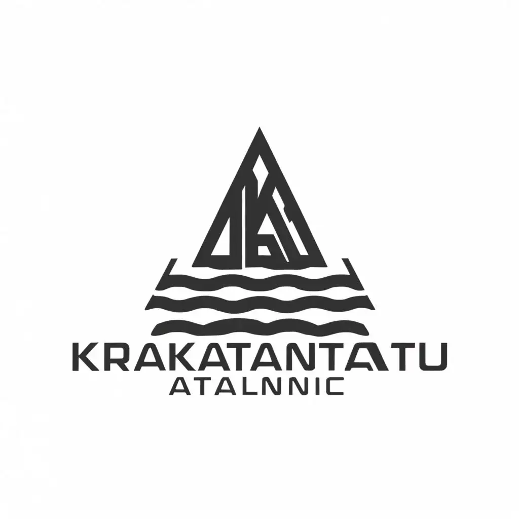 a logo design,with the text "Krakatau Atlantic", main symbol:Mountain Ocean,complex,be used in Sports Fitness industry,clear background