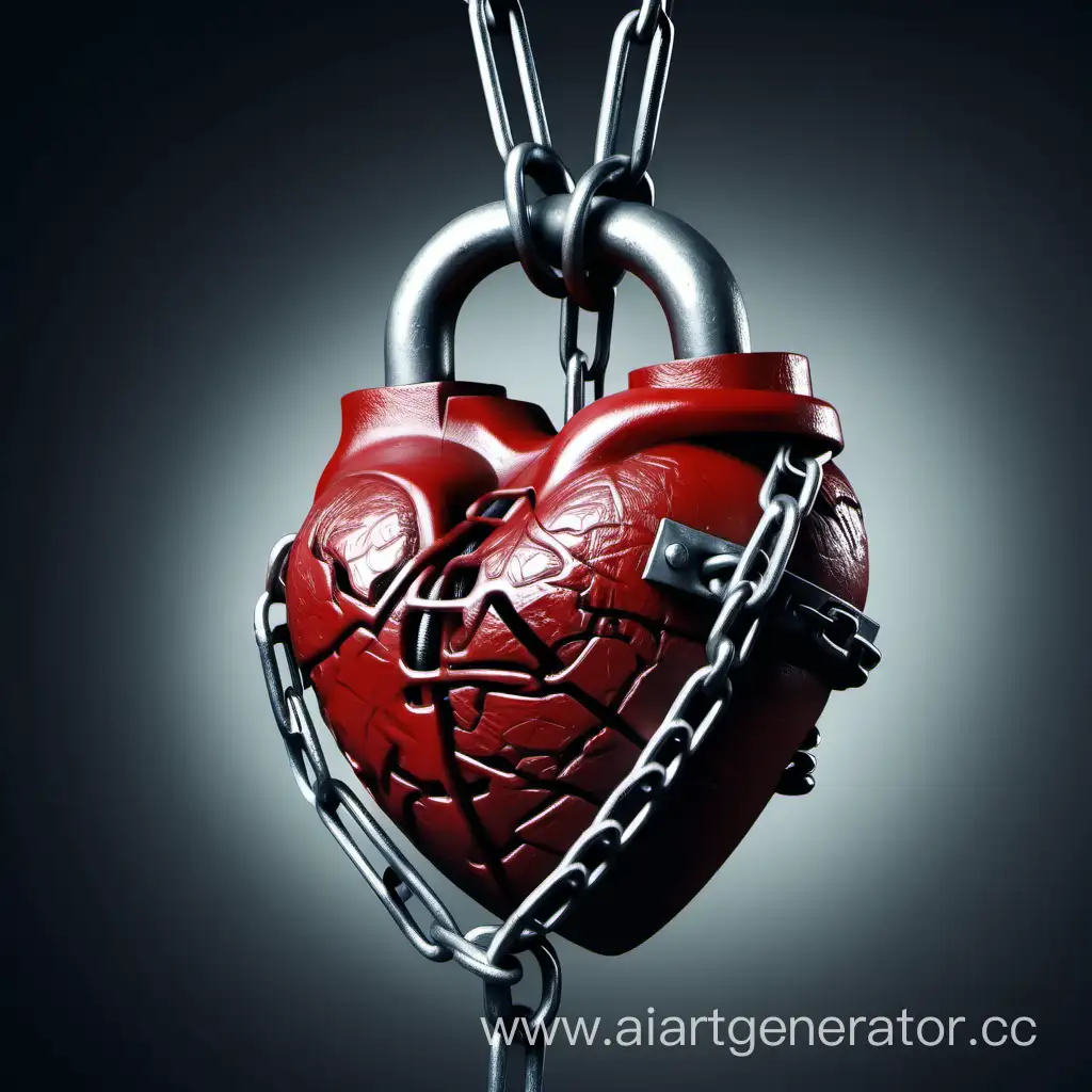 Symbolic-Realistic-Heart-in-Shackles-and-Chains-Under-Lock