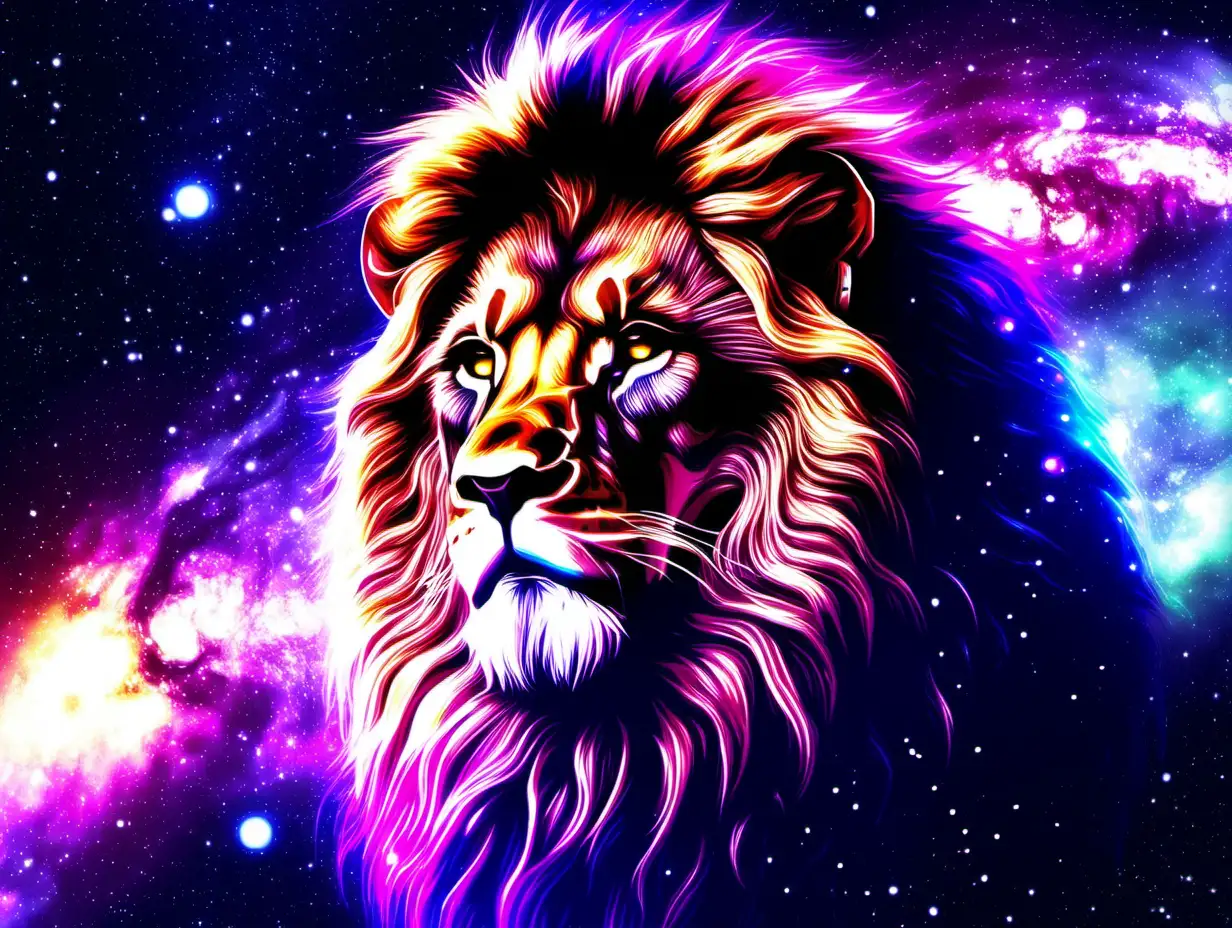 Majestic Galaxy Lion Wallpaper Cosmic King of the Wilderness