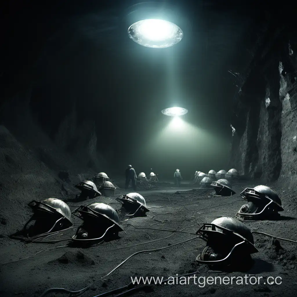 под землей на шахтера напали инопланетяне 

