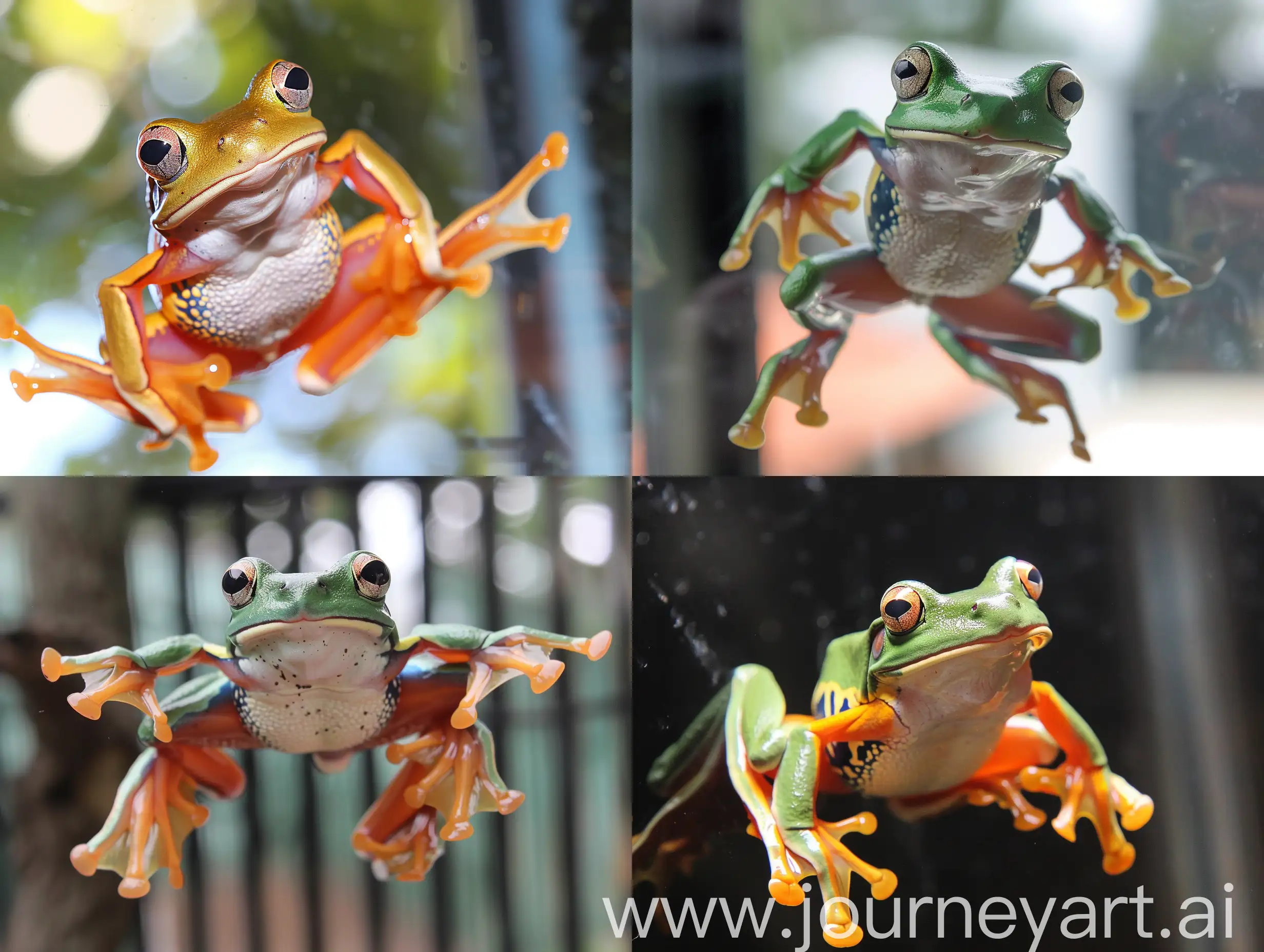 Tree frog, flying laughing frog, animal closeup