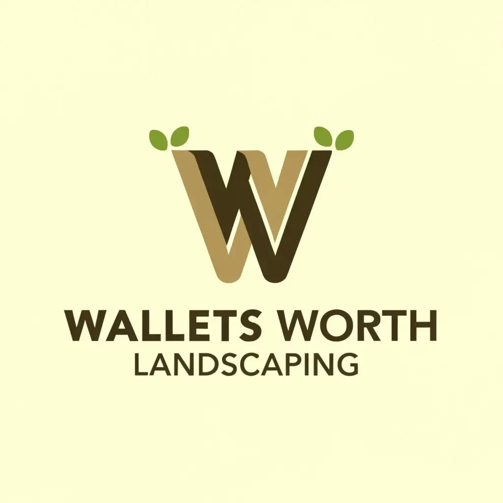 a logo design,with the text 'Wallets Worth Landscaping', main symbol:WW,Moderate,clear background