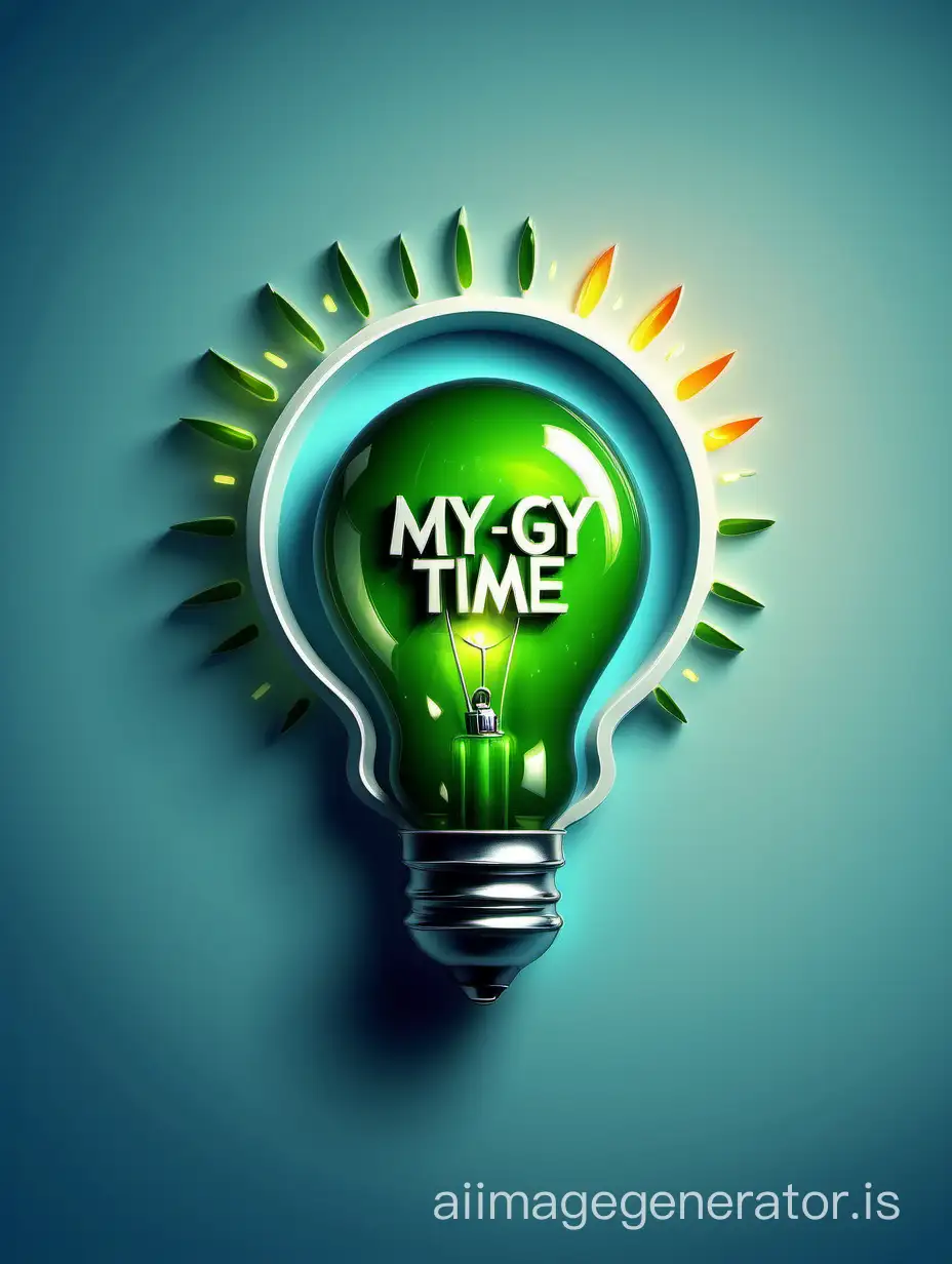 My-Time-Sustainable-Energy-Logo-with-Clock-Green-Bulb-and-Blue-Flame