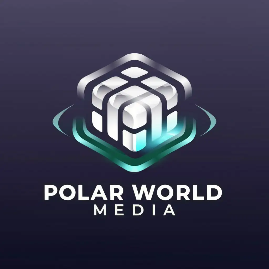 a logo design,with the text "Polar World Media", main symbol:Shiny,Moderate,clear background
