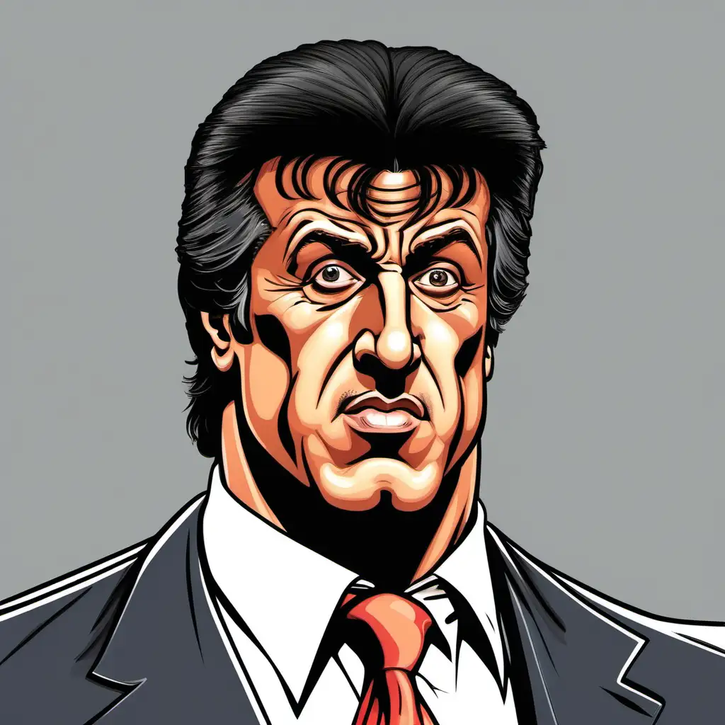 Young Sylvester Stallone Cartoon Head Icon