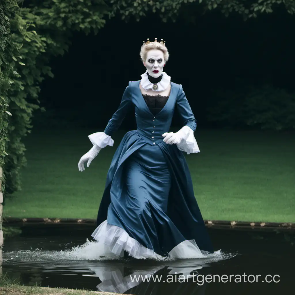 Countess-Running-with-Determination-to-the-Tranquil-Pond
