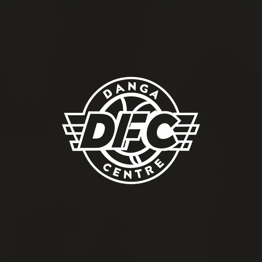 a logo design,with the text "Danga Futsal Centre", main symbol:DFC,Moderate,be used in Events industry,clear background