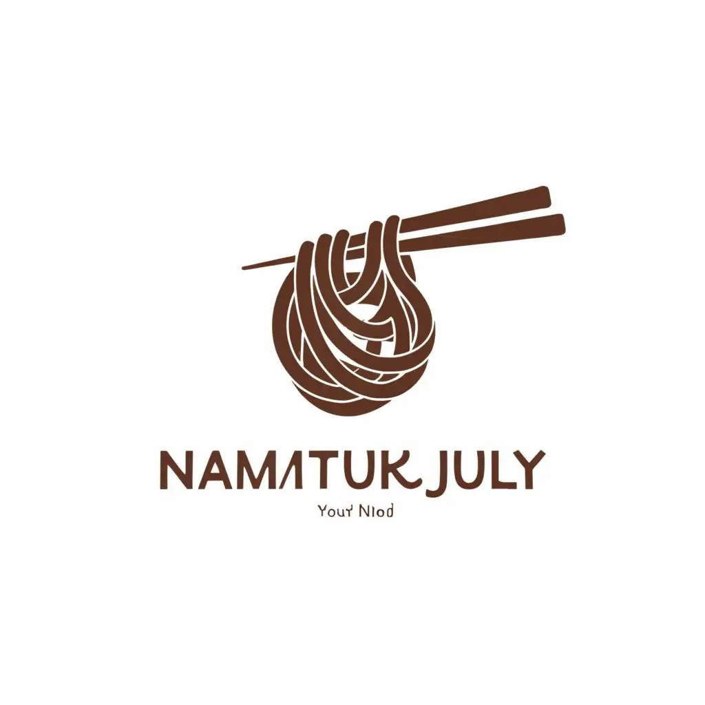 a logo design,with the text "namtuk july", main symbol:Chopsticks noodles,Moderate,be used in Restaurant industry,clear background