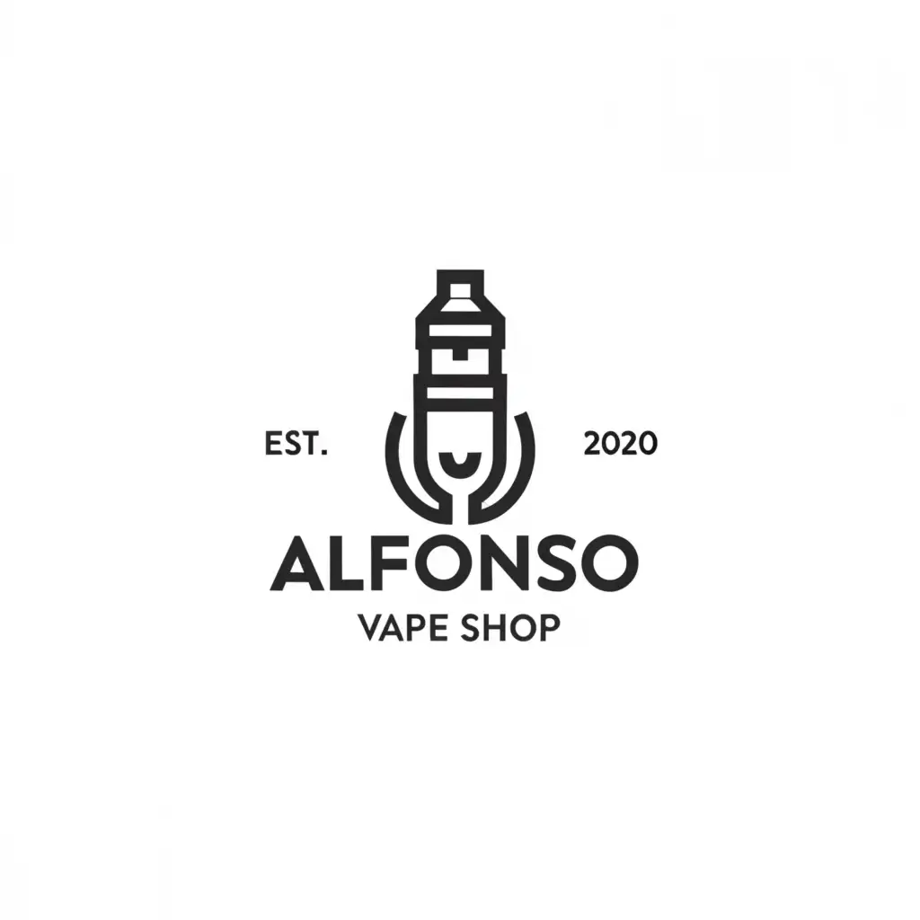 a logo design,with the text "Alfonso Vape Shop", main symbol:Vape,Moderate,clear background