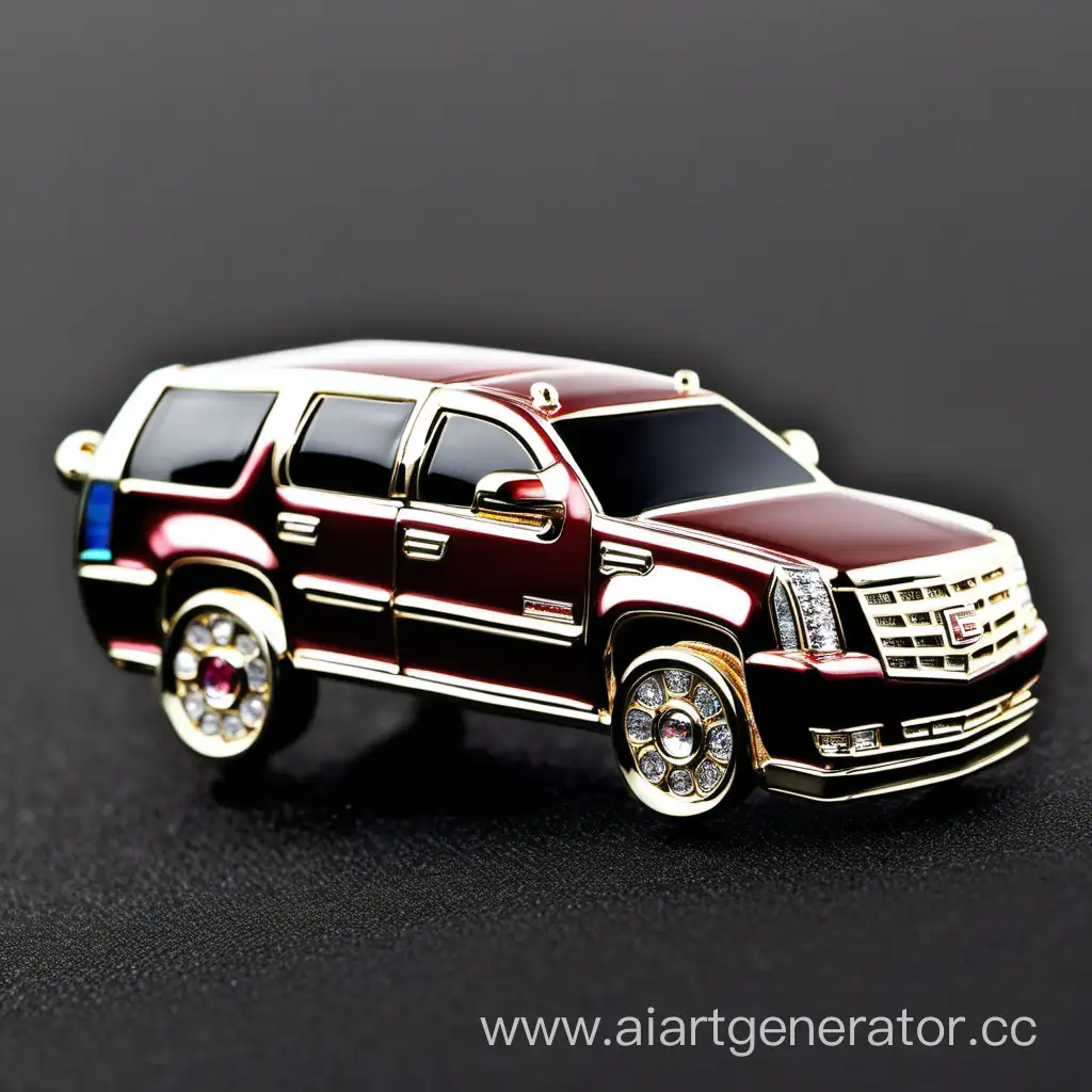 Luxurious-Jewelry-Brooch-Adorning-a-Cadillac-Escalade