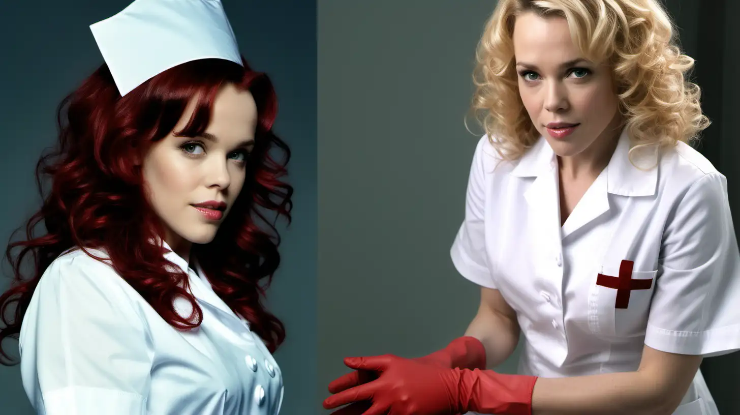 litle girls in long crystal satin retro nurse white uniforms and milf mothers long blonde and red hair,black hair rachel macadams full size and medical gloves