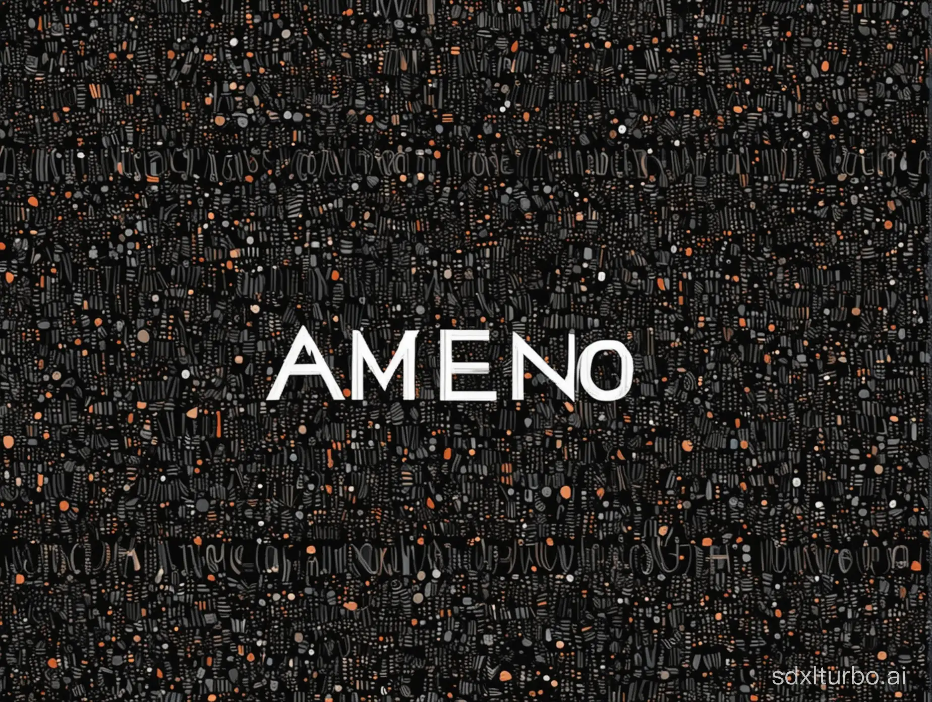 generate a blog homepage picture blog name:Ameno blog,background color is black,The pattern should be simple and abstract.The word amene blog needs to be emphasized.
