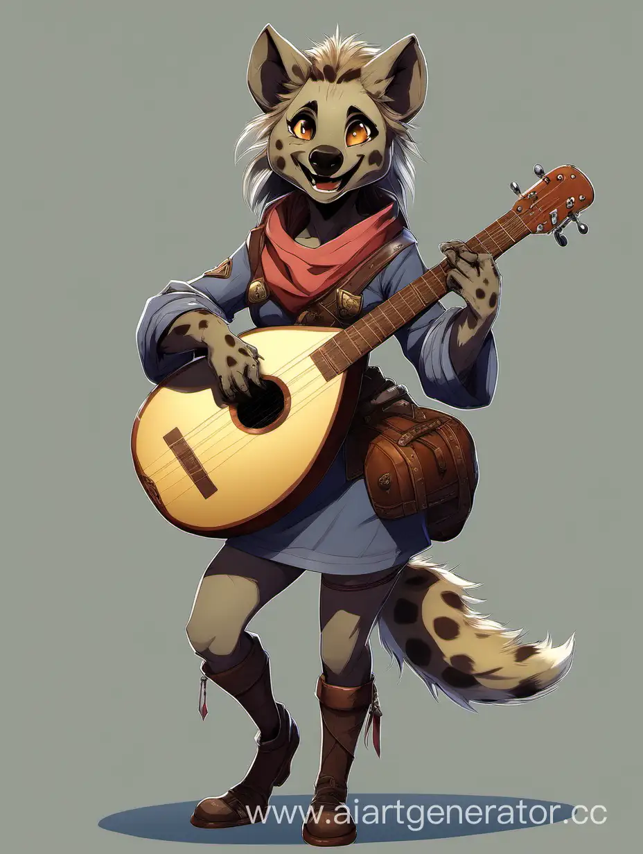 Cheerful-Hyena-Bard-Girl-Holding-Lute