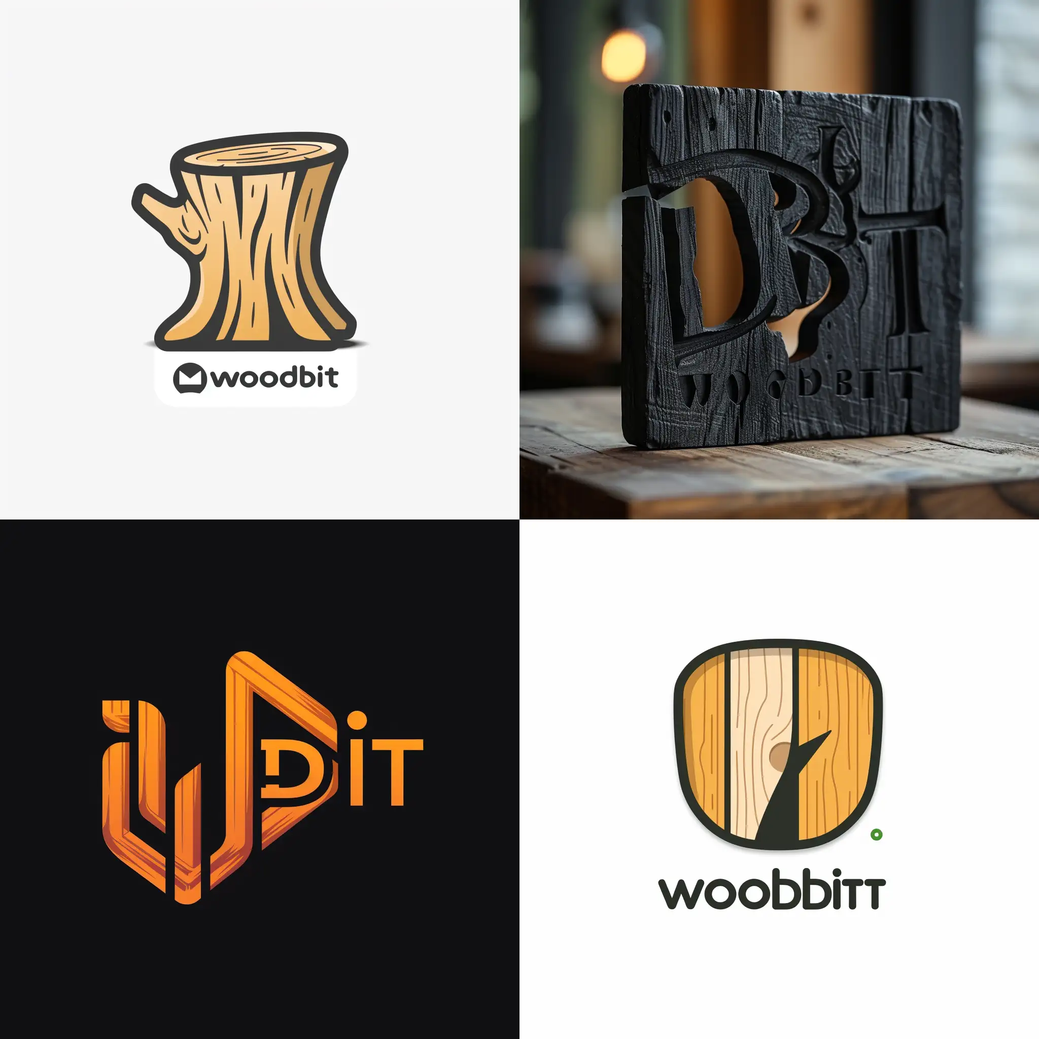 Woodbit-Logotype-Design-with-Natural-Wood-Texture-and-Circular-Composition