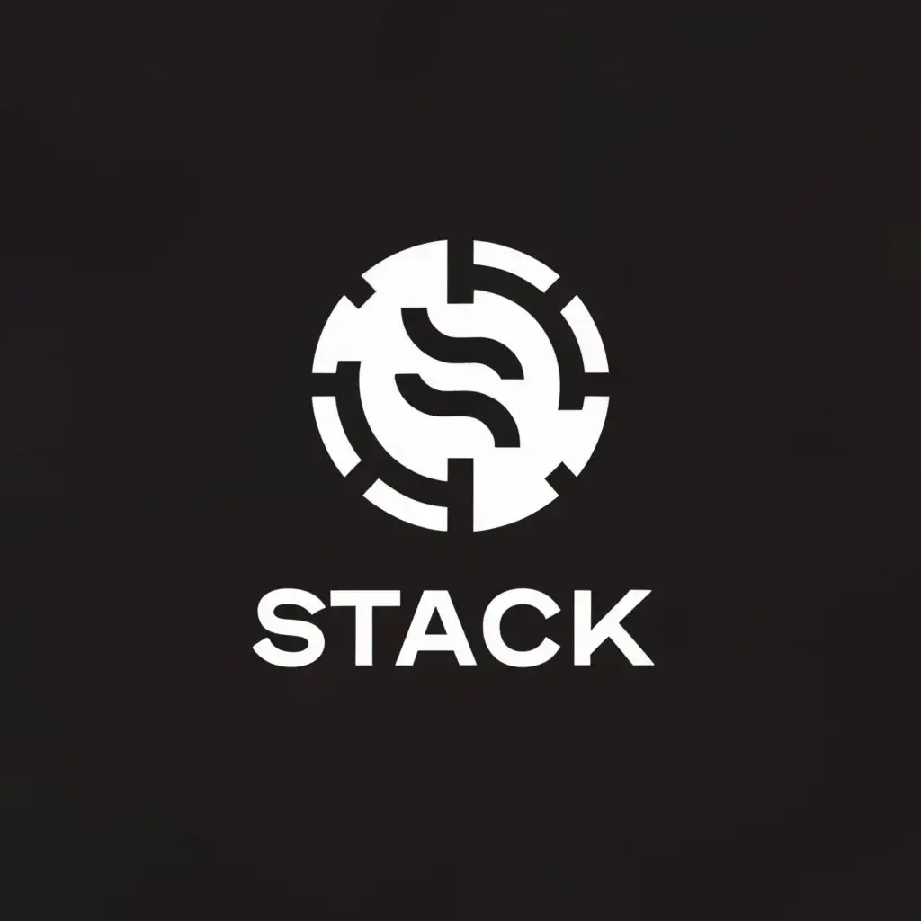 a logo design,with the text "Stack", main symbol:a poker chip,Moderate,be used in Entertainment industry,clear background