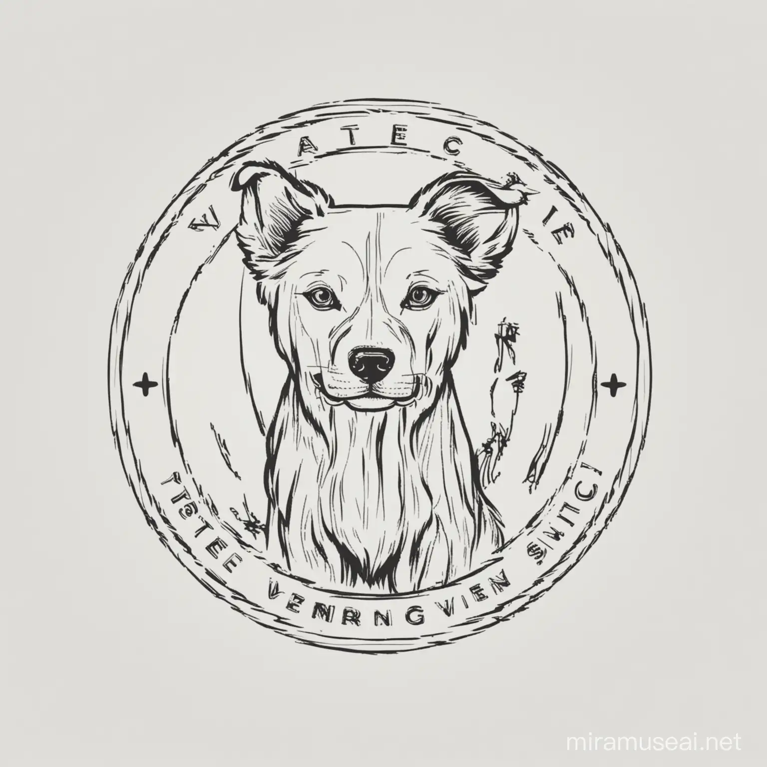 logo for a veterinary clinic Vet Art from lines 