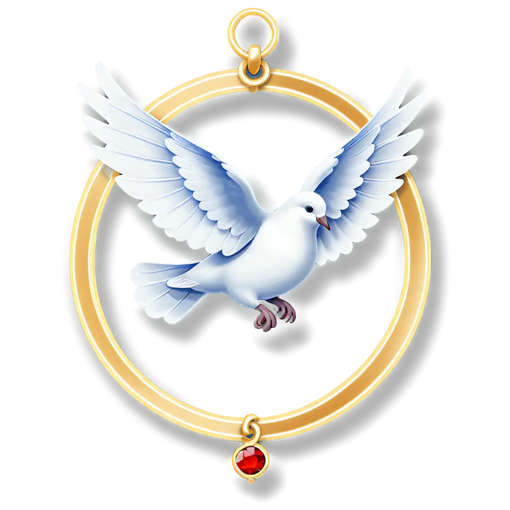 A DOVE CARRYING A RING WITH A NAME JOB SJ

