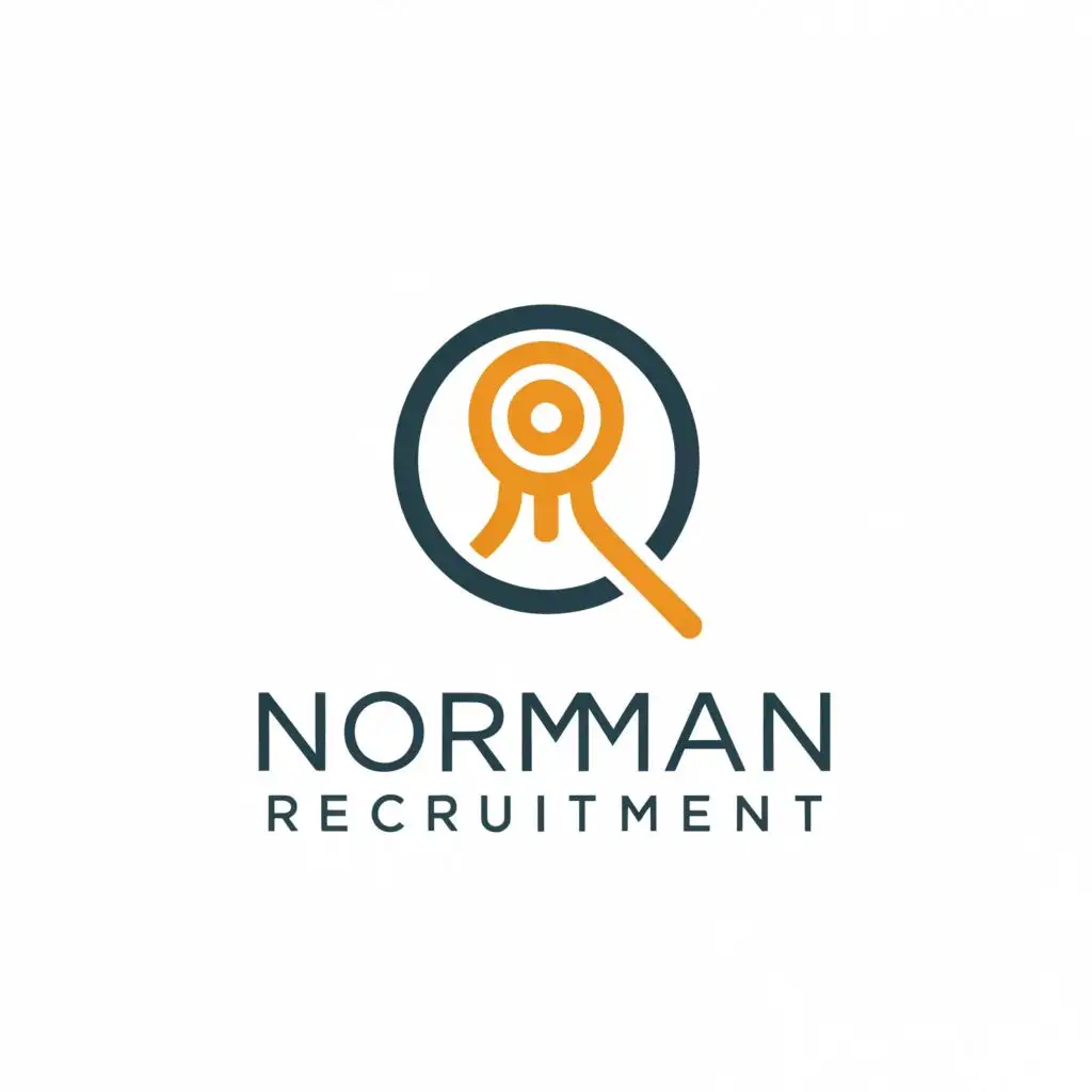 a logo design,with the text "Norman Recruitment", main symbol:magnifying glass, human,Minimalistic,clear background