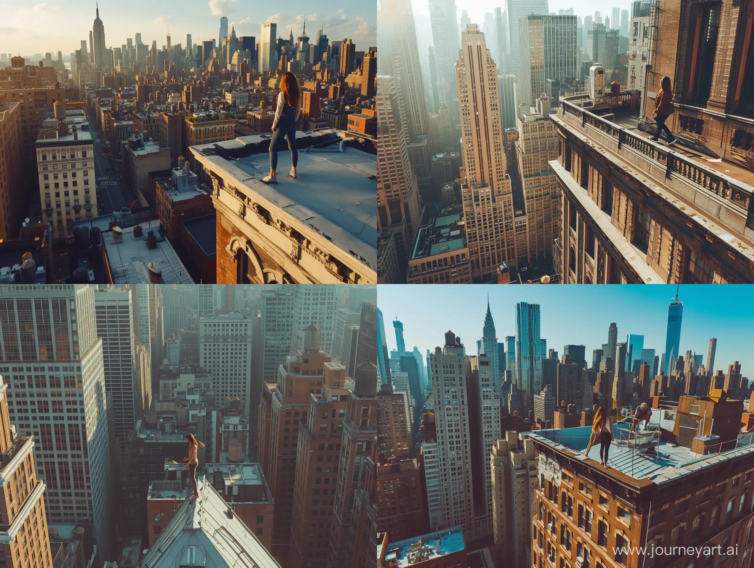 New-York-City-Skyline-View-from-High-Rooftop-with-Vivid-Lighting